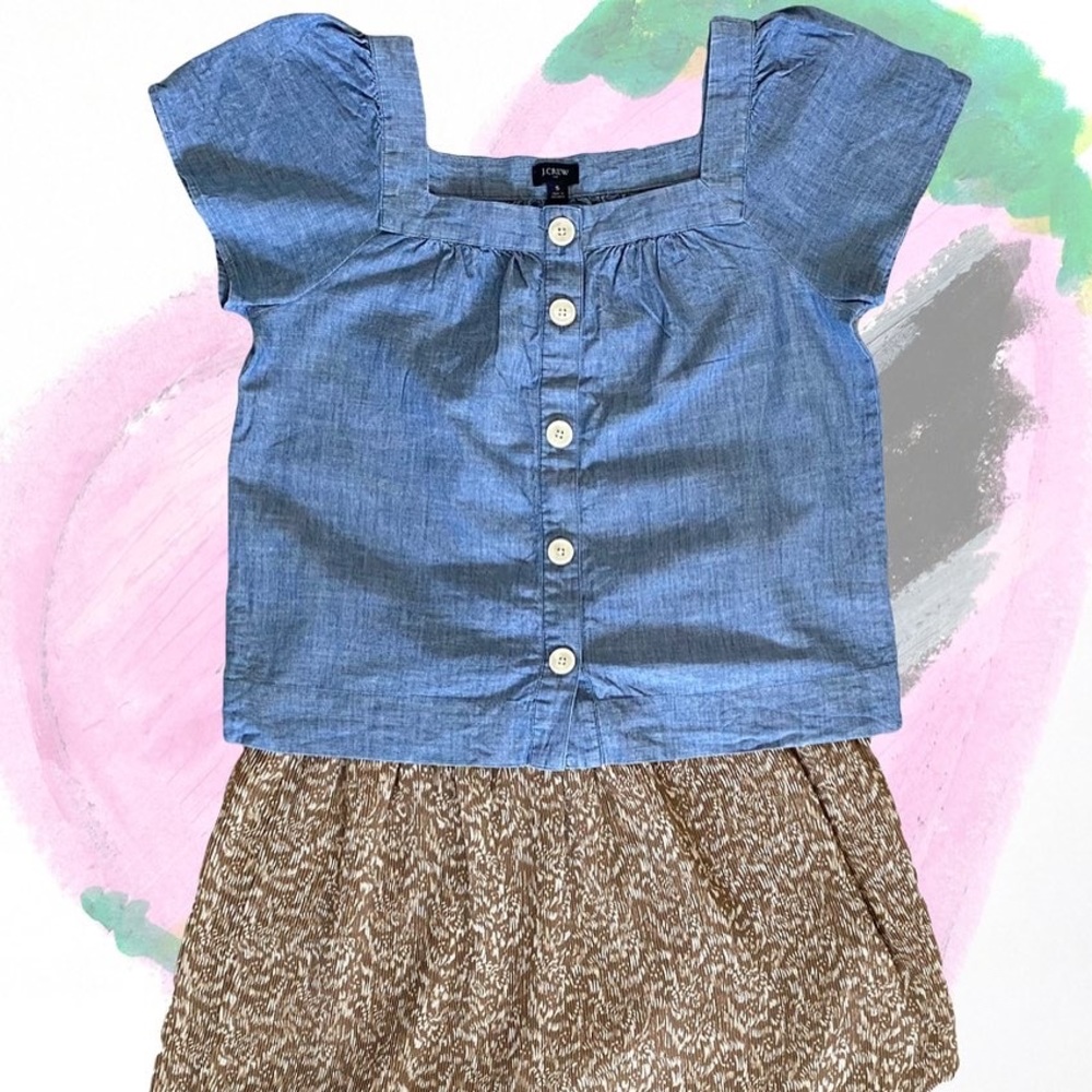 J CREW Chambray Button Down Top S